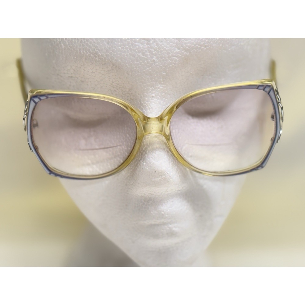 Vintage Samantha Blue Silver Eyeglasses Frames 1980s Retro Oversized Women's